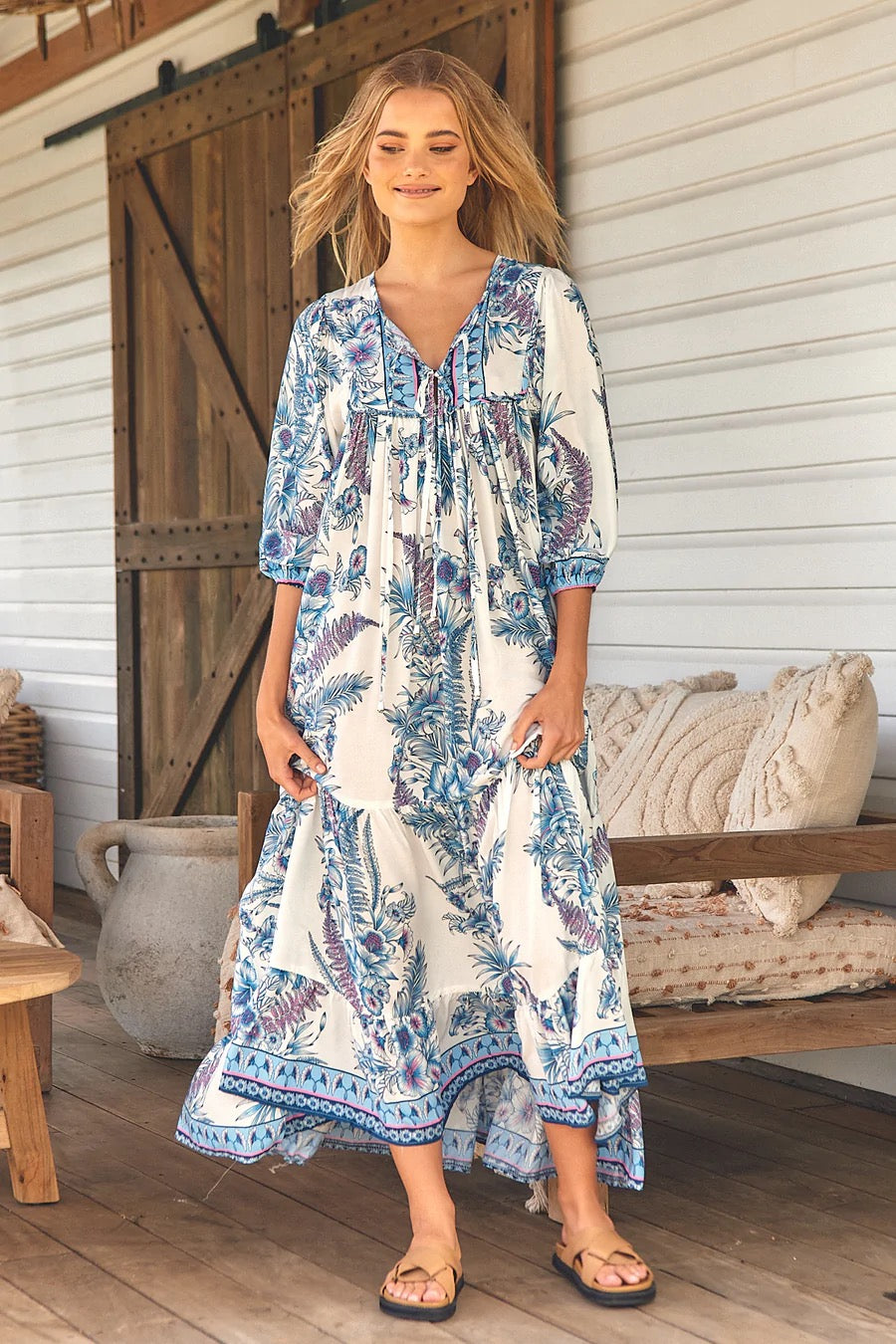Paris Sea Breeze Maxi Dress