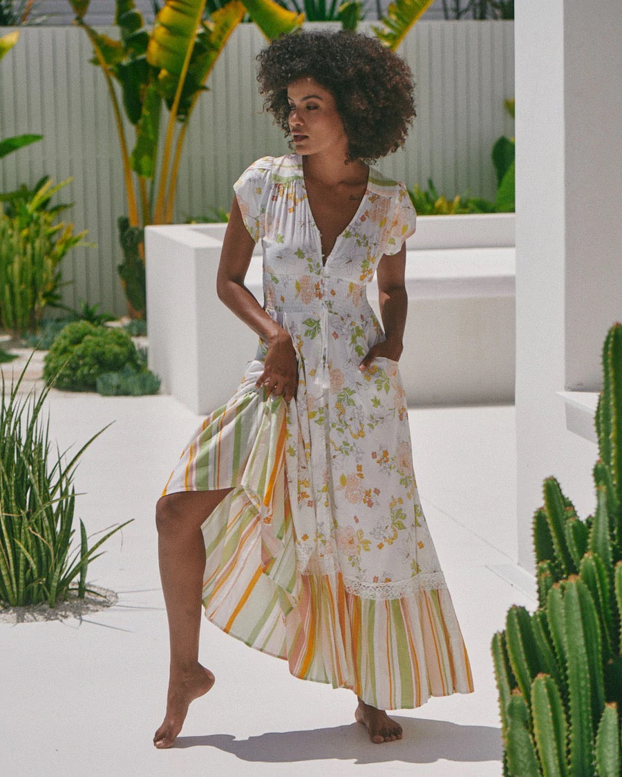 White Floral Maxi Dress