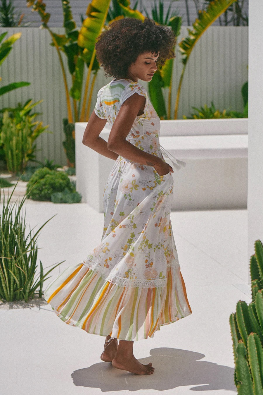 White Floral Maxi Dress