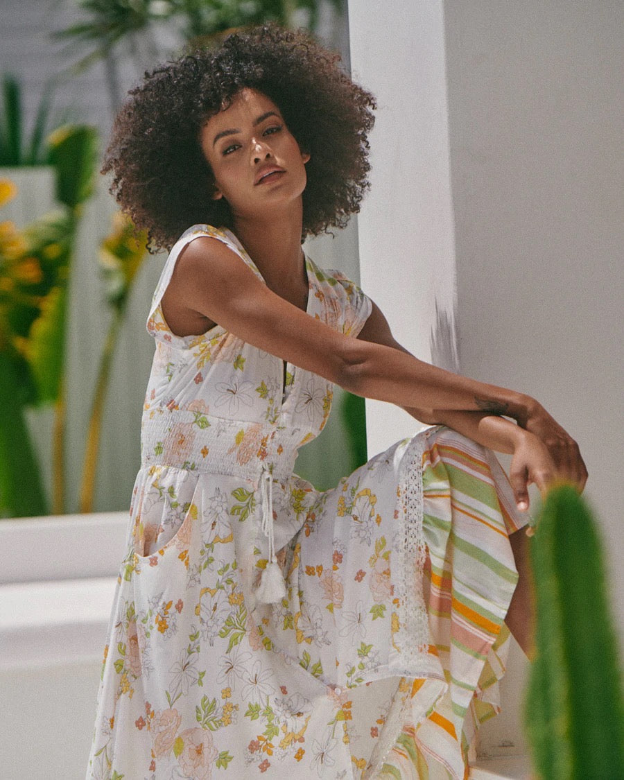 White Floral Maxi Dress