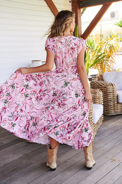 Pink Lotus Maxi Dress