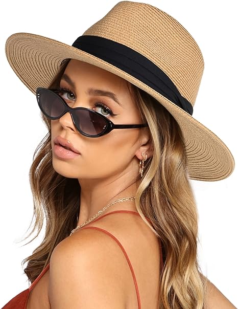 Womens Mens Wide Brim Straw