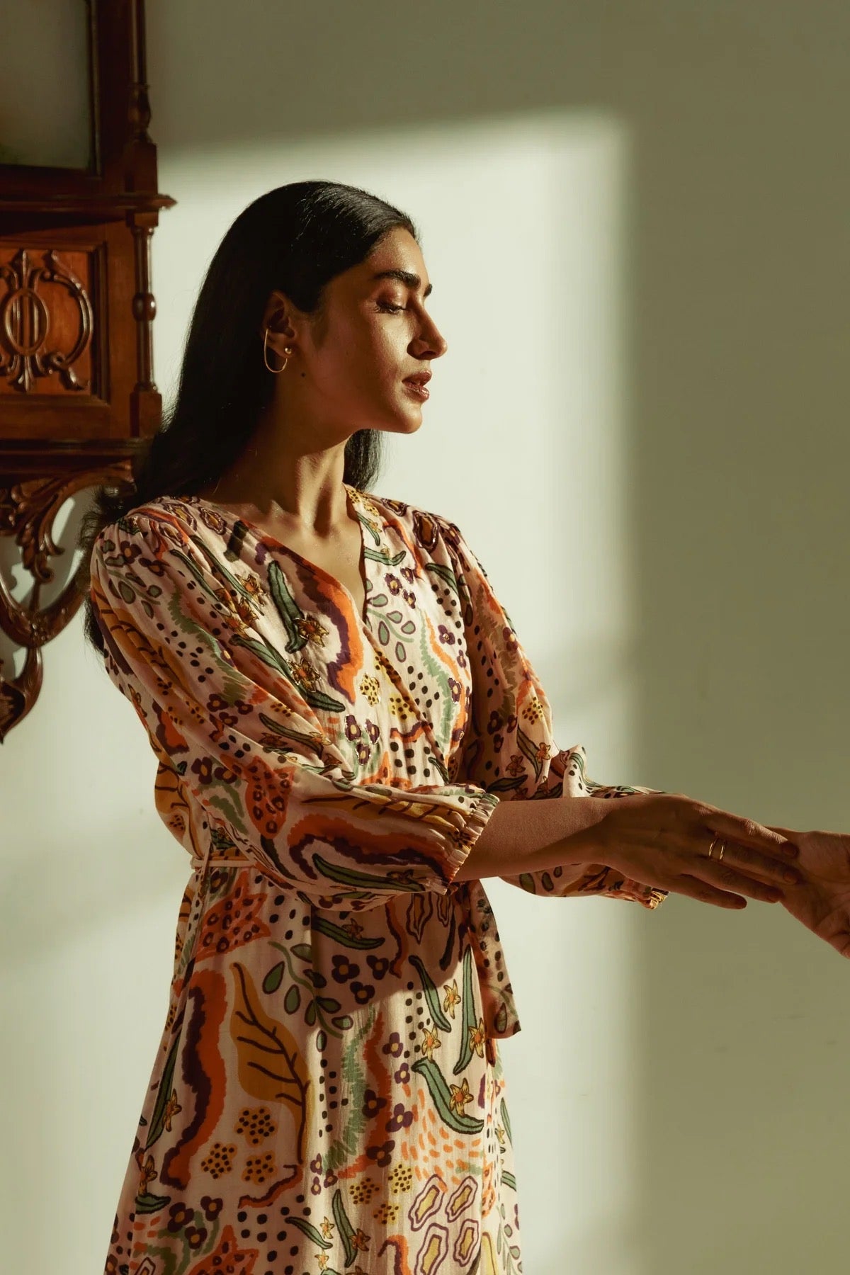 Autumn Blossom Maxi Dress