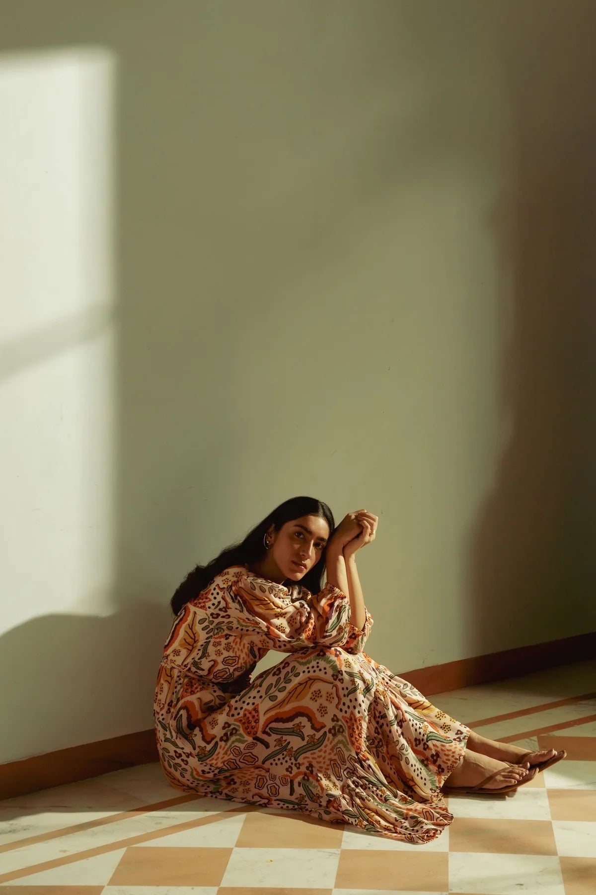 Autumn Blossom Maxi Dress