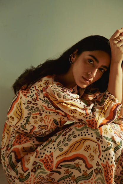 Autumn Blossom Maxi Dress